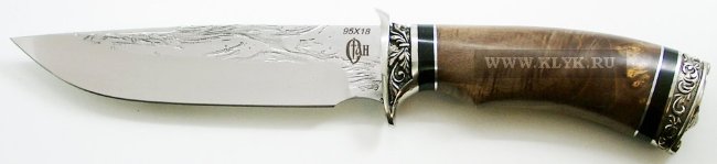 Нож Кабан (сталь 95х18, кап клёна, мельхиор)