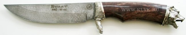 Нож Газель (нержавеющий булат, карельская береза, мельхиор литье)